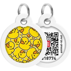 Адресник для тварин WAUDOG Smart ID з QR паспортом "Качечки", коло 30 мм (230-0204)