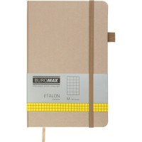 Книга записна Buromax Etalon 125x195 мм 96 аркушів в клітинку обкладинка зі штучної шкіри Золота (BM.291160-23)