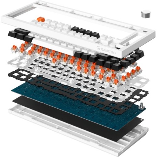 Клавіатура GamePro Asgard Valhalla MK160W Pro 75 RGB Wireless/Bluetooth/USB White (MK160W Pro)