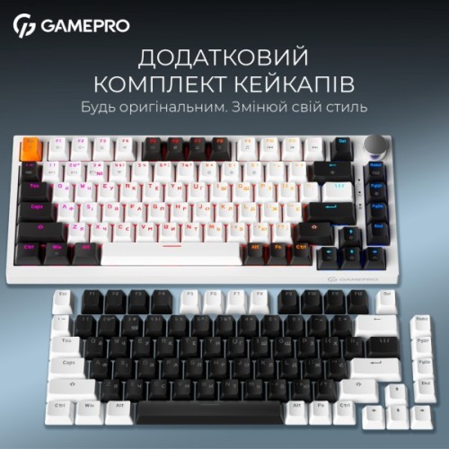 Клавіатура GamePro Asgard Valhalla MK160W Pro 75 RGB Wireless/Bluetooth/USB White (MK160W Pro)