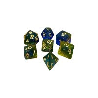 Набір кубиків для настільних ігор Games 7 Days Double Glitter 7 Dice Set - Blue-Yellow (g7dglitdc08)