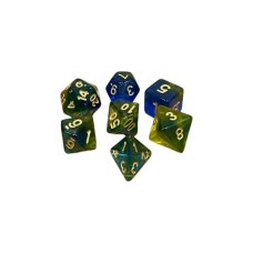 Набір кубиків для настільних ігор Games 7 Days Double Glitter 7 Dice Set - Blue-Yellow (g7dglitdc08)
