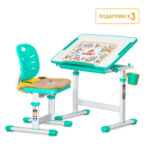 Парта зі стільцем Evo-kids Green (Evo-06 Ergo Z)