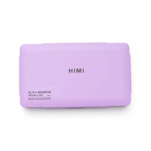 Гуашеві фарби HIMI Jelly Cup 18 кольори по 30 мл, Пастельні, фіолетовий пластик.пенал (6976939682584)