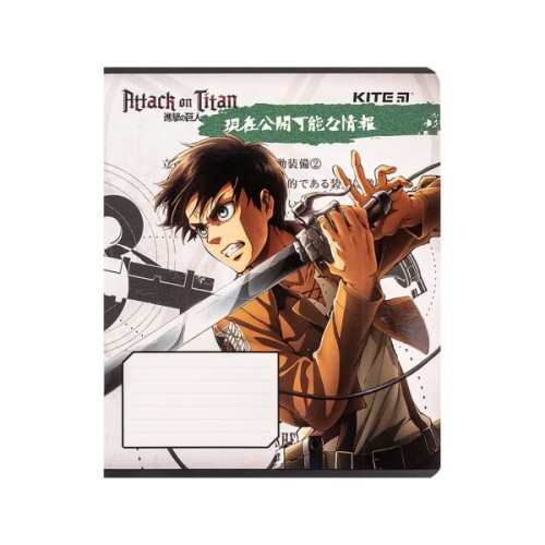 Зошит Kite Attack on Titan, 12 аркушів, клітинка (AT24-232)