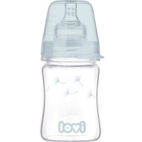 Пляшечка для годування Lovi Diamond Glass Botanic скляна 150 мл Світло-синя (74/105)