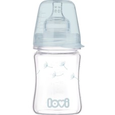 Пляшечка для годування Lovi Diamond Glass Botanic скляна 150 мл Світло-синя (74/105)
