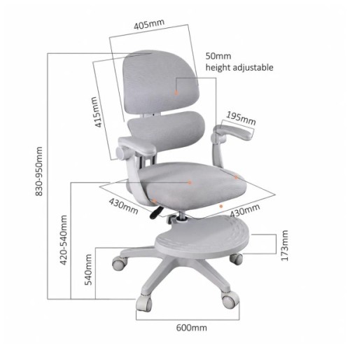Дитяче крісло FunDesk Optima Grey
