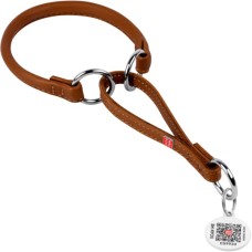 Нашийник для тварин WAUDOG Soft з QR паспортом, круглий, Ш 10 мм Д 41-50 см коричневий (75316)