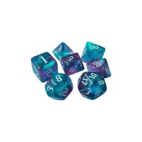 Набір кубиків для настільних ігор Games 7 Days Double Glitter 7 Dice Set - Aqua-Purple (g7dglitdc02)