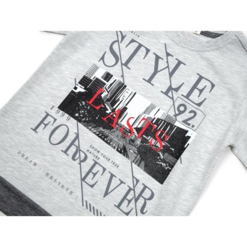 Футболка дитяча Breeze "STYLE FOREVER" (14535-128B-gray)