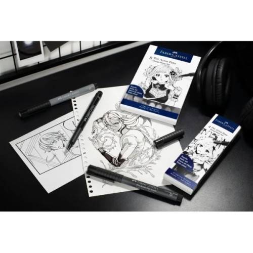 Лайнер Faber-Castell набір капілярних ручок Pitt Artist Pens Manga Black, (B, F, S, XS) колір чорний (25830)
