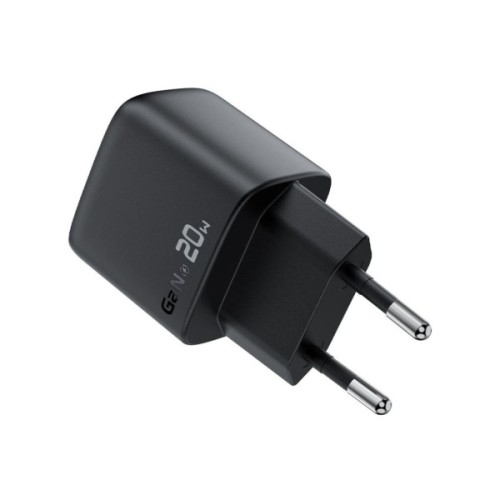 Зарядний пристрій Acefast USB-C 20W GaN with digital display black (6974316284413)