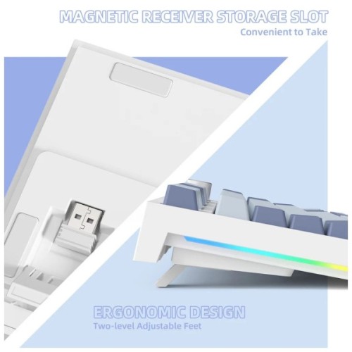 Клавіатура Attack Shark K86 RGB Wireless/Bluetooth/USB UA Retro Grey (K86MN_AS)