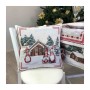 Наволочка Прованс декоративна Snowfall Три гноми біля будиночка 45х45 см Сіра (23404)