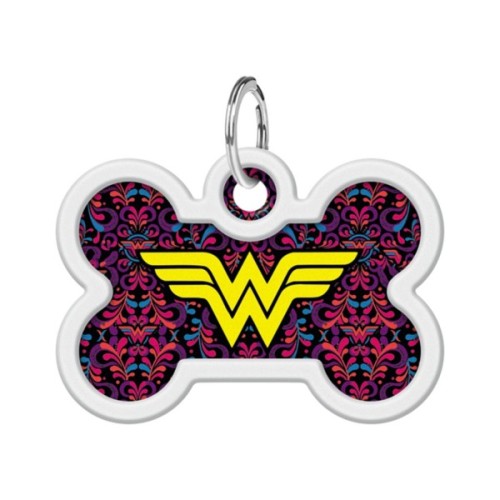 Адресник для тварин WAUDOG Smart ID з QR паспортом "Чудо жінка 3", кістка 40х28 мм (0640-1018)