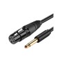 Кабель мультимедійний 6.35mm M to XLR F 2.0m AV131 black Ugreen (20719)
