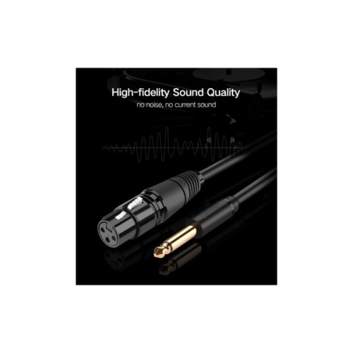 Кабель мультимедійний 6.35mm M to XLR F 2.0m AV131 black Ugreen (20719)