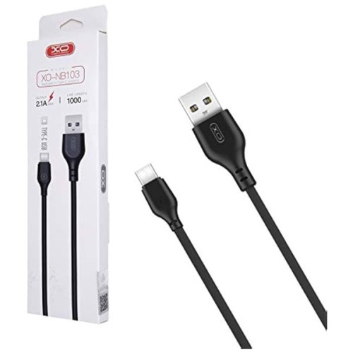 Дата кабель USB 2.0 AM to USB-C 2.0m 2.1A black XO (XO-NB103-TC-2-BK)