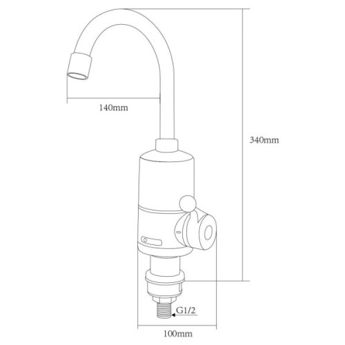 Проточний водонагрівач AQUATICA NZ 3.0кВт 0.4-5бар для кухн (9797133)