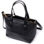 Сумка Vintage Містка з двома ручками з натуральної шкіри Чорна (22286)
