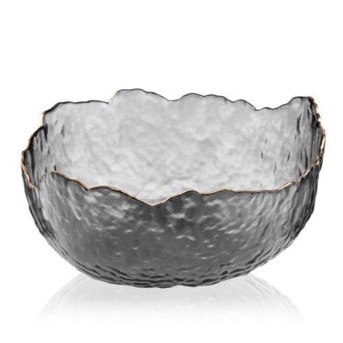 Салатник Ardesto Bell 19.5см, скло, сірий (AR5007)