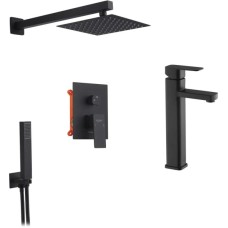 Душовий гарнітур Kroner Kubus-SCH082 + змішувач Edelstahl Kubus-SCH010-3 (CVS30178)