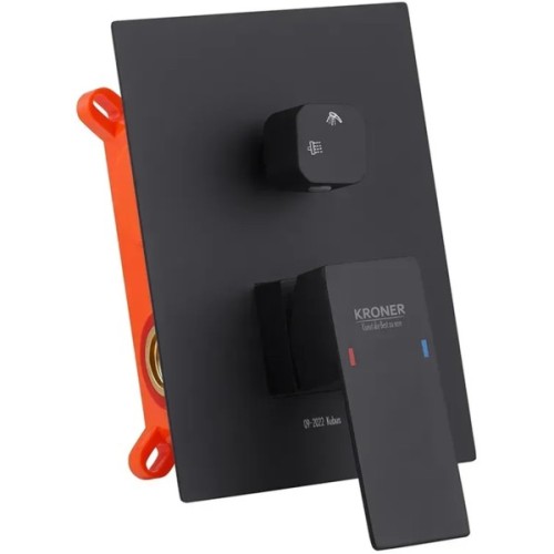 Душовий гарнітур Kroner Kubus-SCH082 + змішувач Edelstahl Kubus-SCH010-3 (CVS30178)