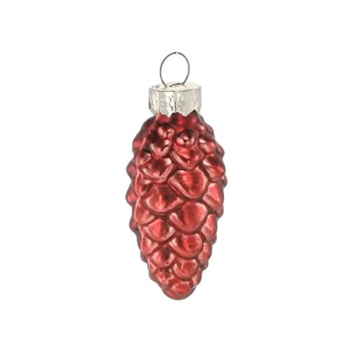 Ялинкова іграшка Chomik скляні прикраси Шишки 16 шт, 3х6 см, червоні (5900779882119_3)