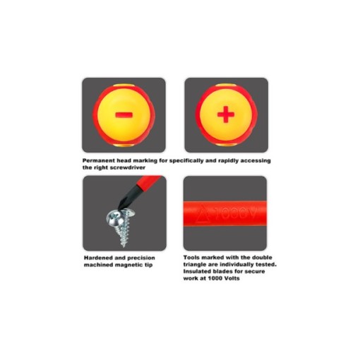 Набір викруток Toptul діелектричних (1000V) VDE 7шт. (GFE-0701)