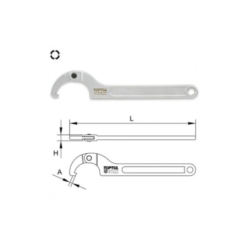 Ключ Toptul для круглих шліцьових гайок шарнірний 35-50мм (AEEX1A50)