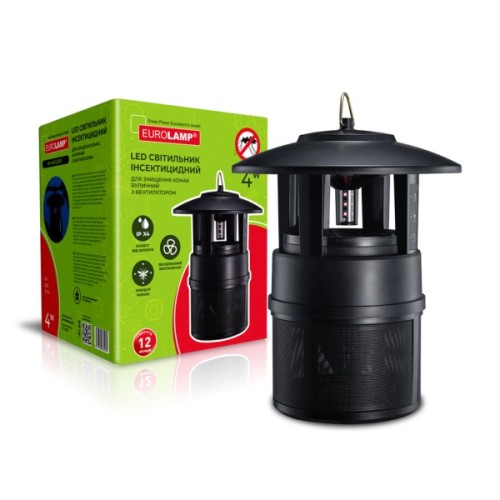 Інсектицидна лампа Eurolamp LED Світильник 4W 12V Вуличний з вентилятором (MK-4W(LED)F) (4262380664081)