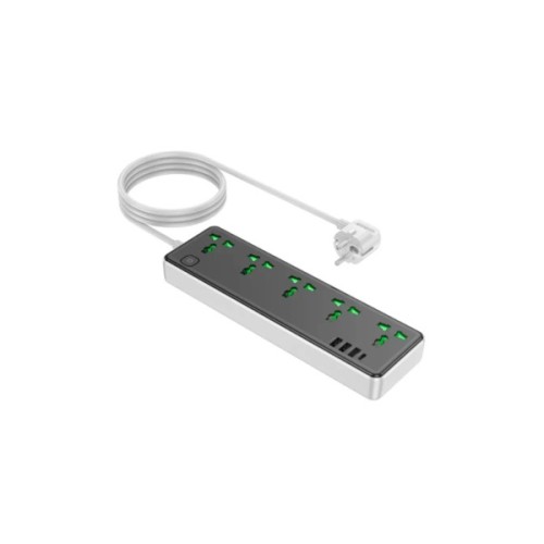 Мережевий фільтр живлення HOCO AC13A 5 роз, USB, USB-C, 17W, 1,5м, Black (HOCO AC13A/B)