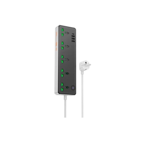 Мережевий фільтр живлення HOCO AC13A 5 роз, USB, USB-C, 17W, 1,5м, Black (HOCO AC13A/B)