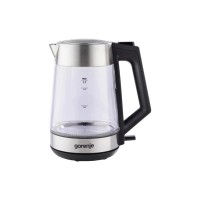 Електрочайник Gorenje 1.7л, 2,200 Вт, strix контроль, скло, нерж (K17OGS)