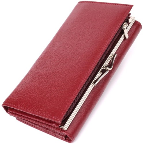 Гаманець ST Leather З натуральної шкіри Бордовий (23113)