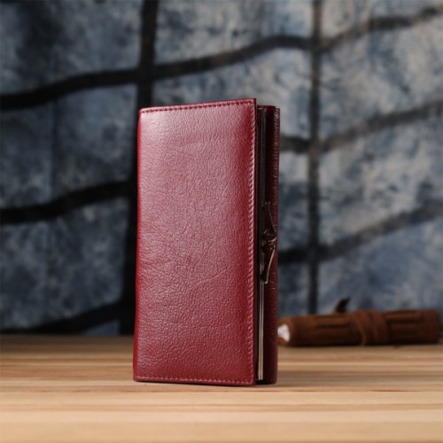 Гаманець ST Leather З натуральної шкіри Бордовий (23113)