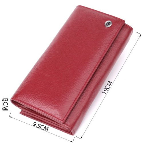 Гаманець ST Leather З натуральної шкіри Бордовий (23113)