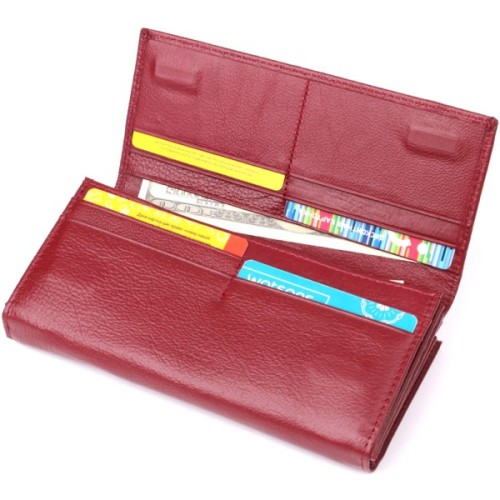 Гаманець ST Leather З натуральної шкіри Бордовий (23113)