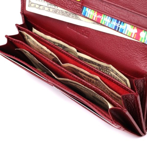 Гаманець ST Leather З натуральної шкіри Бордовий (23113)