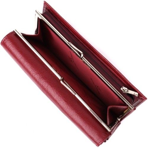 Гаманець ST Leather З натуральної шкіри Бордовий (23113)