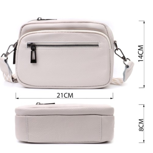 Сумка Vintage З натуральної шкіри Біла (22642)