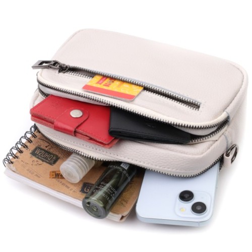 Сумка Vintage З натуральної шкіри Біла (22642)