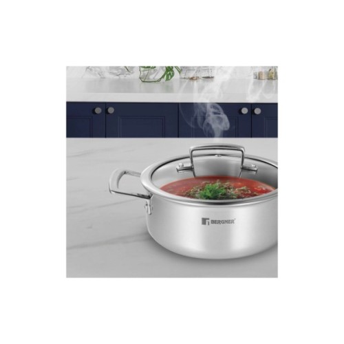 Каструля Bergner Steelblue, з кришкою 20 см (BG-33221-BL)