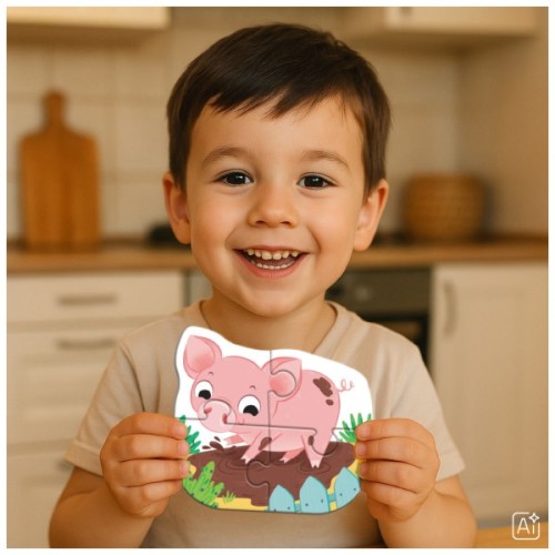 Пазл DoDo 4 в 1 Baby puzzle. Сільські тварини (300686)