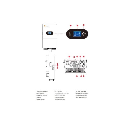 Сонячний інвертор FelicityESS IVGM15KLP3G1 15kW 48V, 3ф (IVGM15KLP3G1)