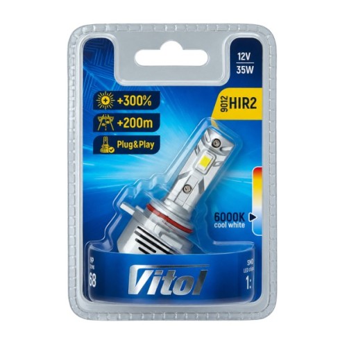 Автолампа Vitol LV1-HIR2/LED-chips 3570 CSP/9-18v/35w/3000Lm/6000K (LV1-HIR2)