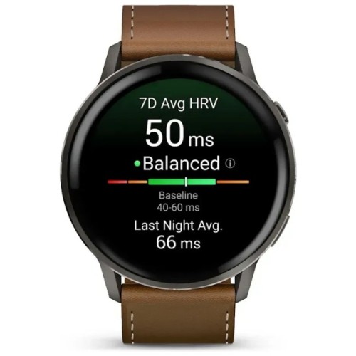 Смарт-годинник Garmin Venu 4 (45mm), Black w/ Slate + Leather, GPS смарт-годинник (010-03014-03)