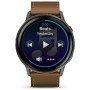 Смарт-годинник Garmin Venu 4 (45mm), Black w/ Slate + Leather, GPS смарт-годинник (010-03014-03)