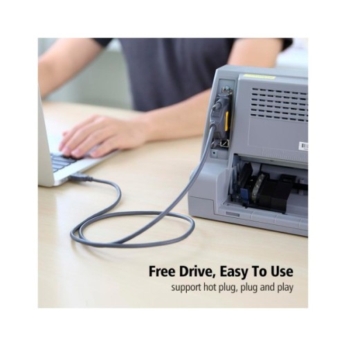 Кабель для принтера USB 2.0 to DB25 2.0m US167 black Ugreen (20224)